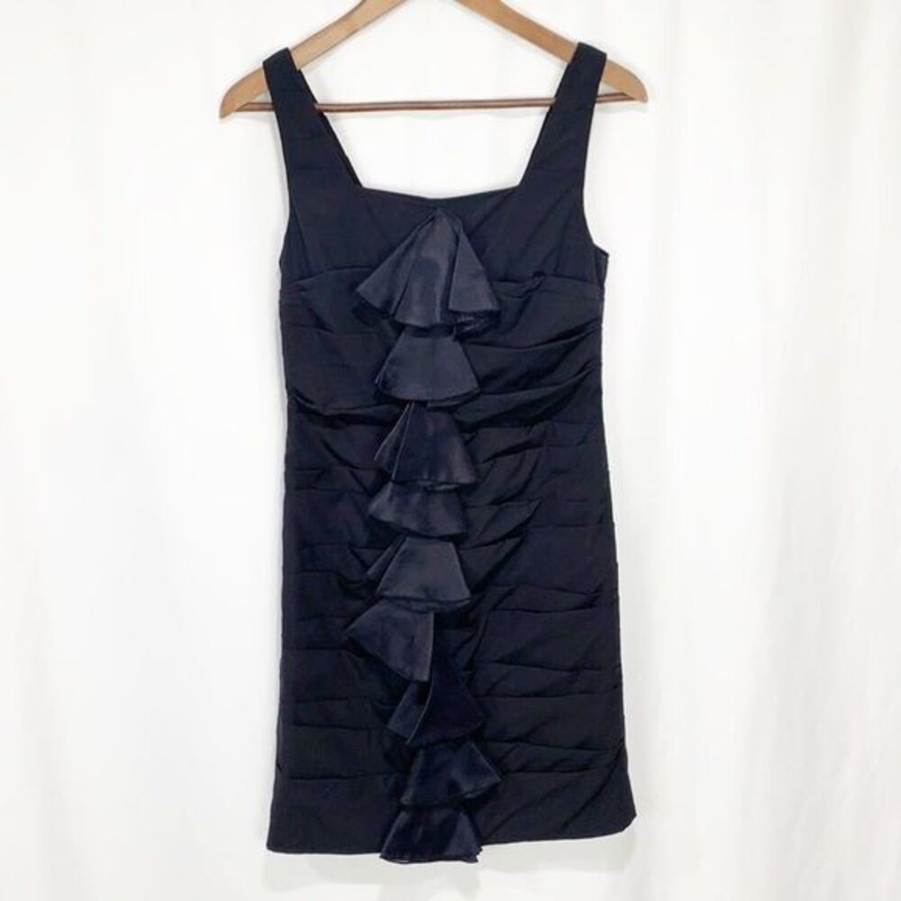 ALICE + Olivia Black Silk Layered Body Con Dress 0